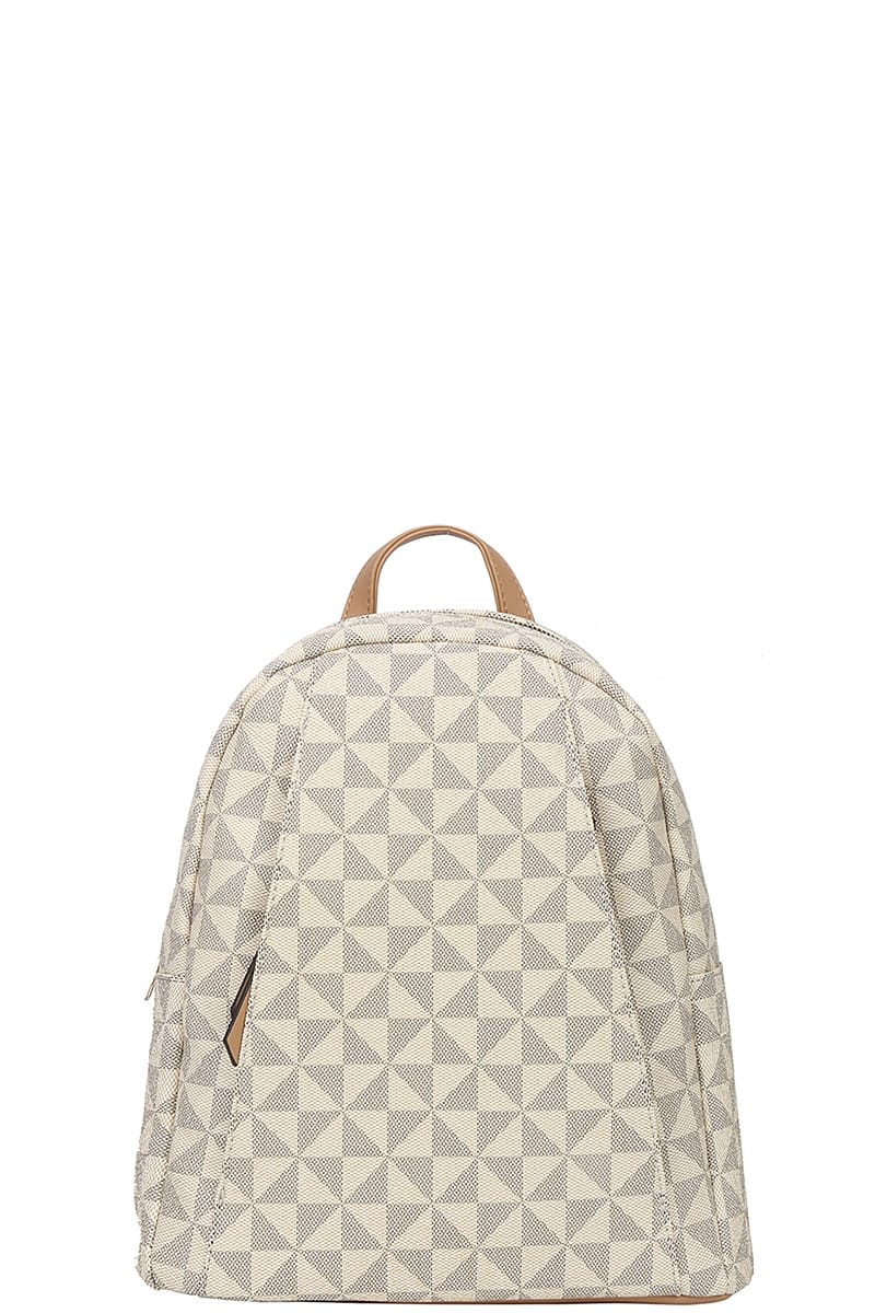 Curved Monogram Zipper Backpack