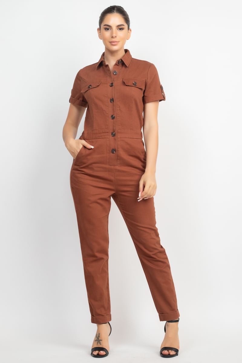 Collared Button Jumpsuit