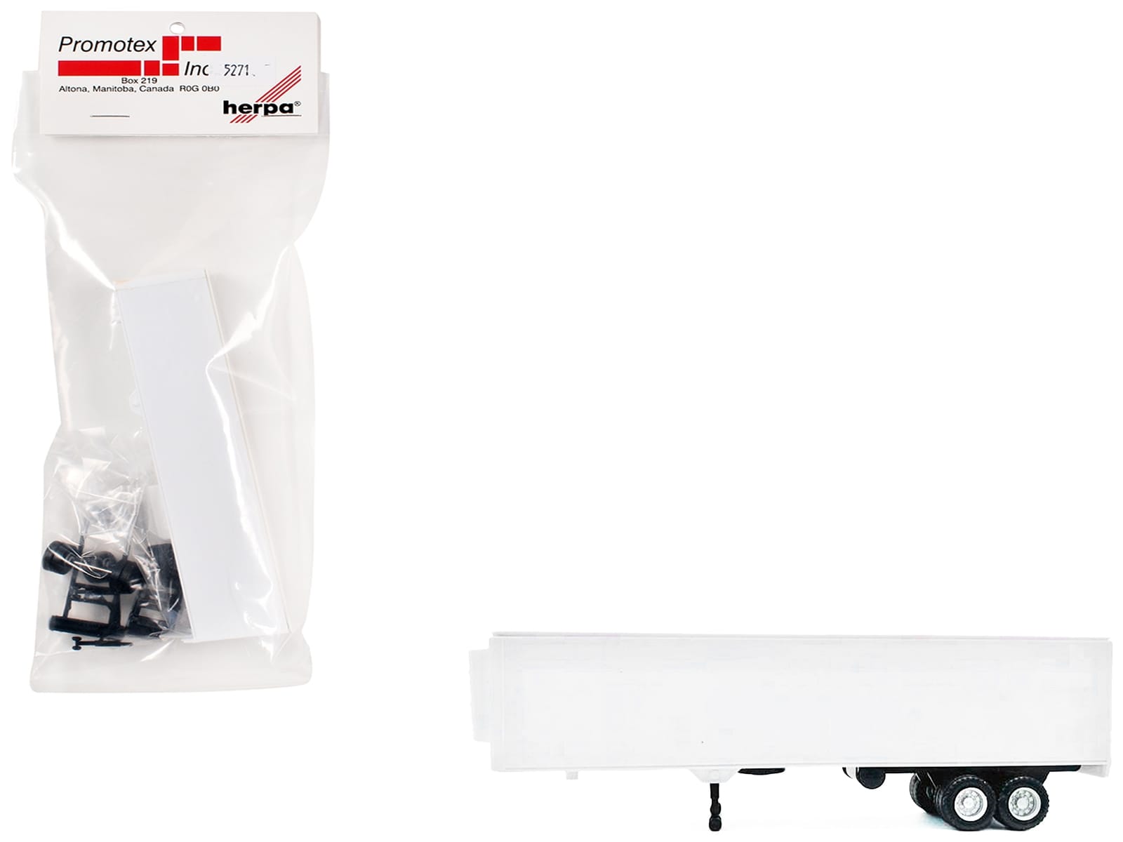 40ft Refrigerated (Reefer) Trailer White 1/87 (HO) Plastic Model by Promotex - Image 3