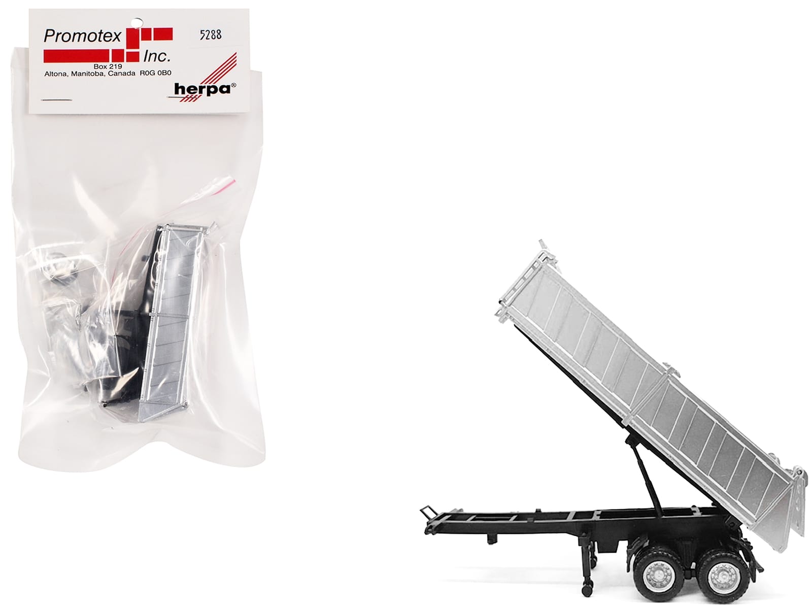 26ft Gravel Trailer Silver 1/87 (HO) Plastic Model by Promotex - Image 2