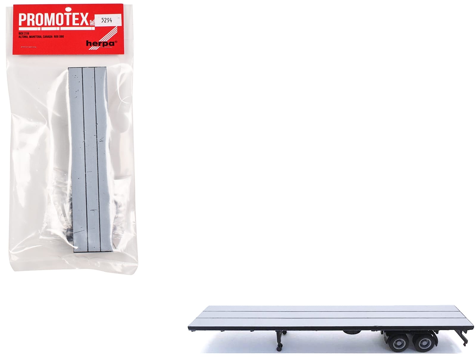 48ft Flatbed Trailer Gray Top 1/87 (HO) Plastic Model by Promotex - Image 3