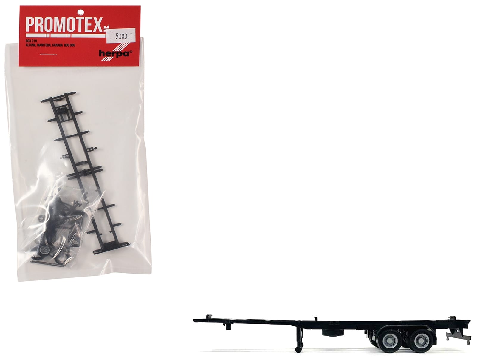 Container Chassis for 2-Axle 40ft Trailer 1/87 (HO) Plastic Model by Promotex - Image 2