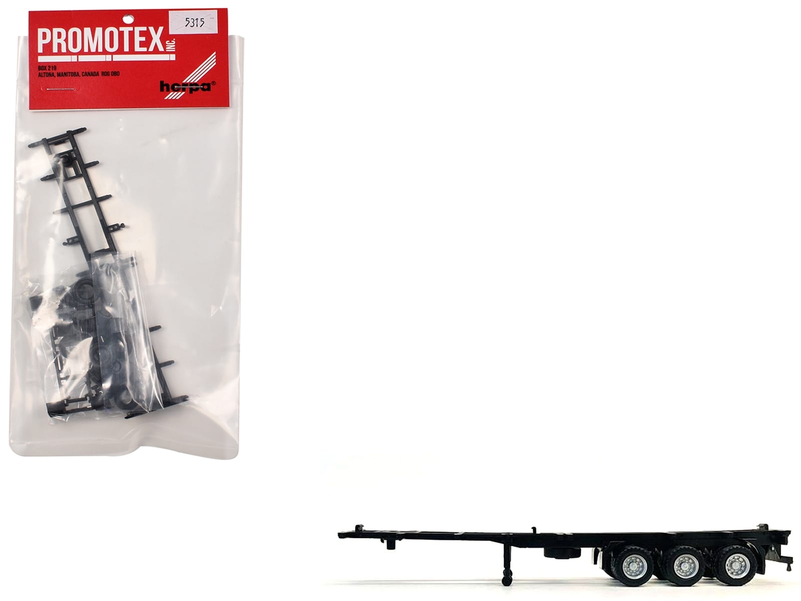 Container Chassis for 3-Axle 40ft Trailer 1/87 (HO) Plastic Model by Promotex - Image 3