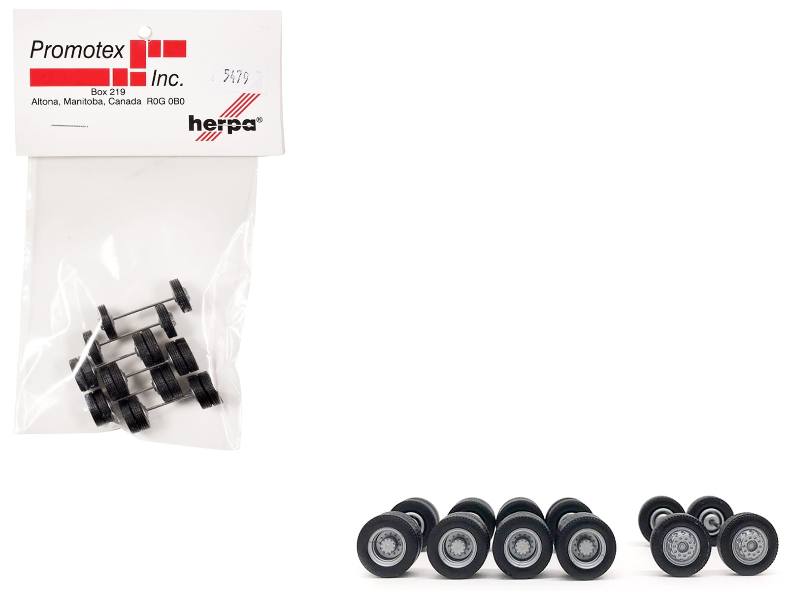 Planetary Hubs Wheel Set (2 Front and 4 Rear) 1/87 (HO) Plastic Model by Promotex - Image 2