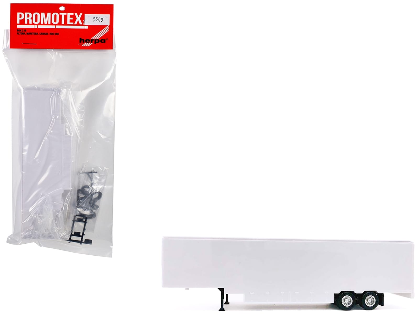48ft Moving Van Trailer Light Gray 1/87 (HO) Plastic Model by Promotex - Image 3