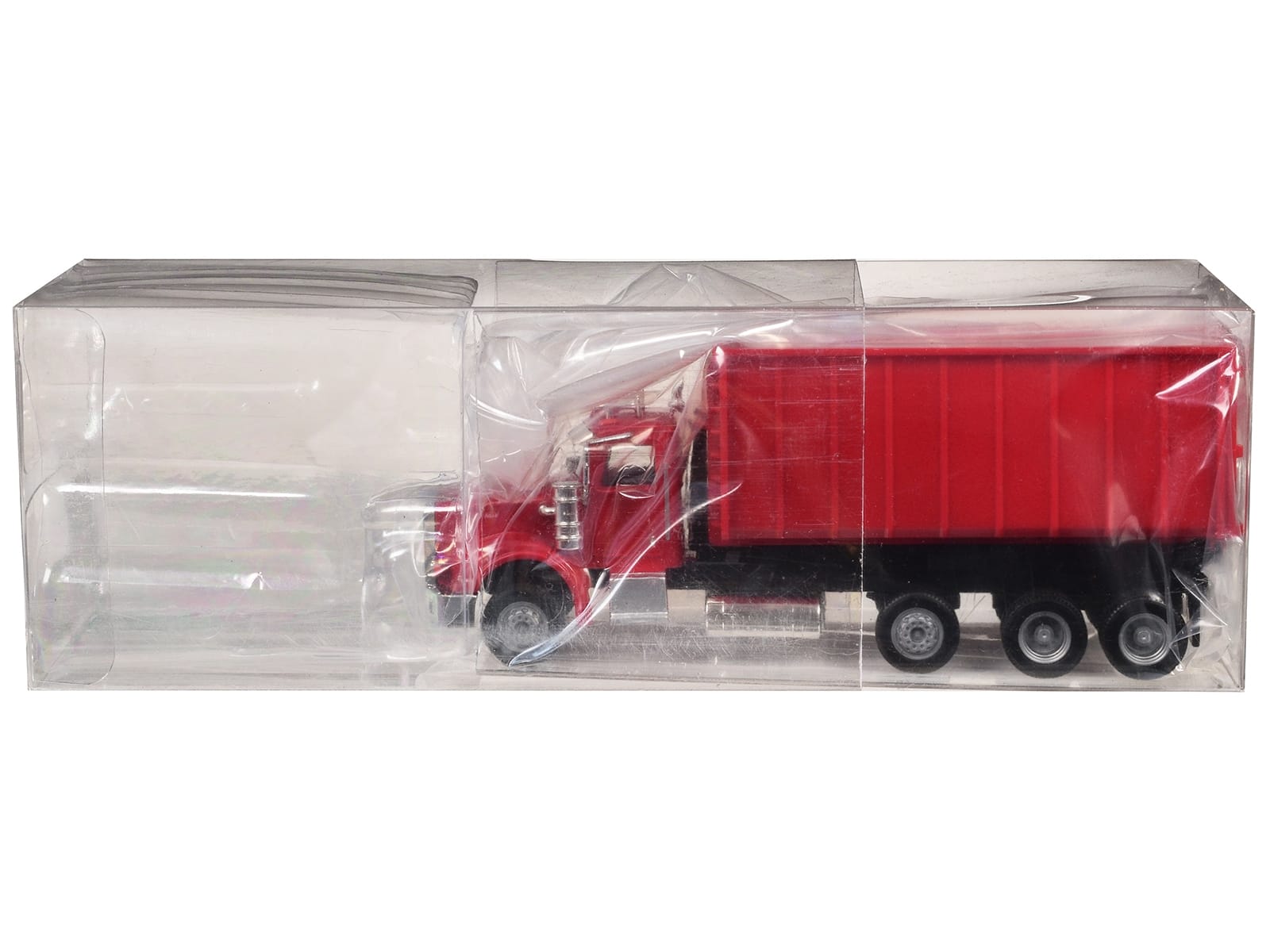 Peterbilt 367 Roll-Off Dump Truck Red with Red Box 1/87 (HO) Plastic Model Car by Promotex - Image 3