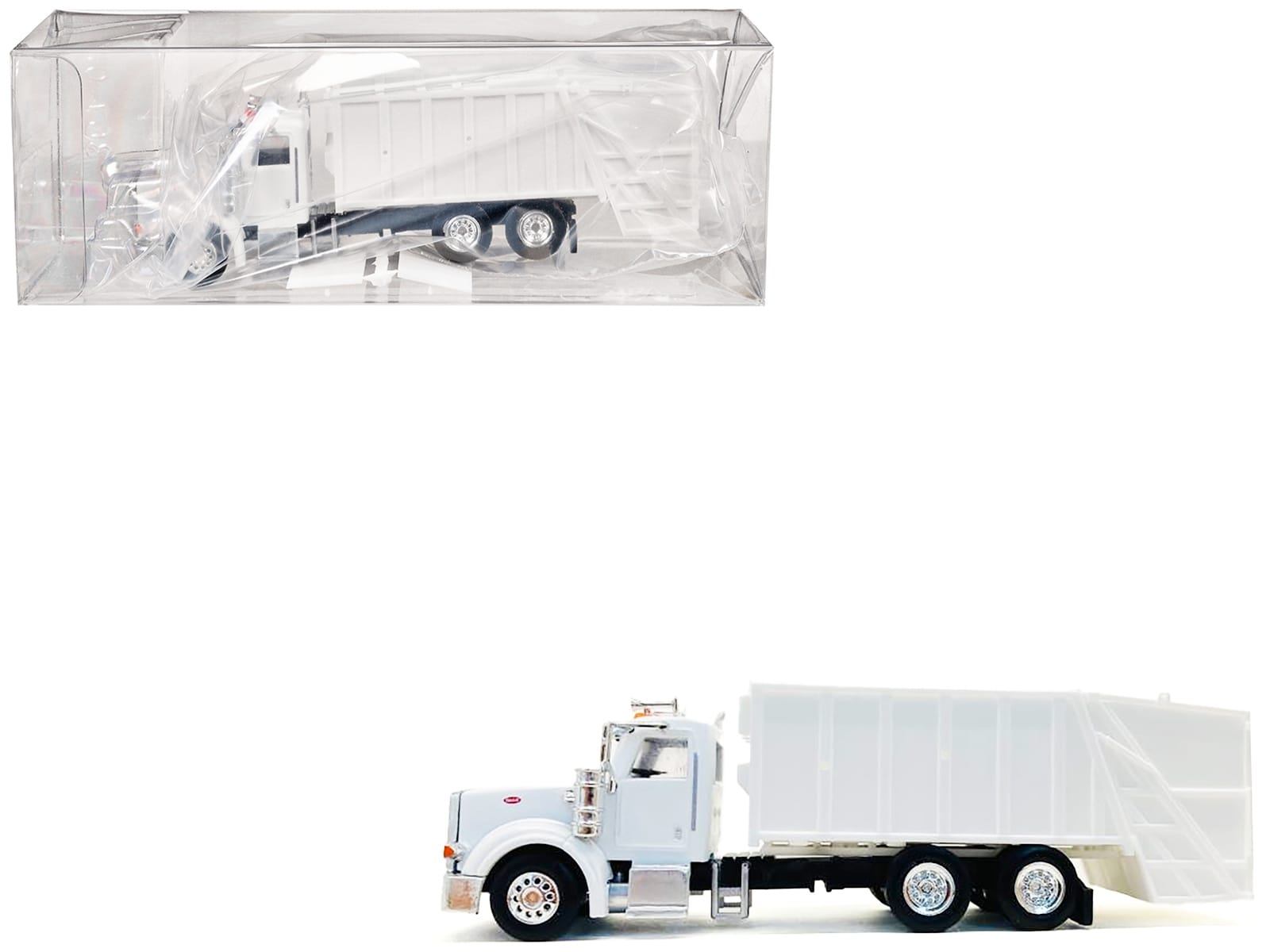 Peterbilt 367 Garbage Truck White 1/87 (HO) Plastic Model Car by Promotex - Image 2