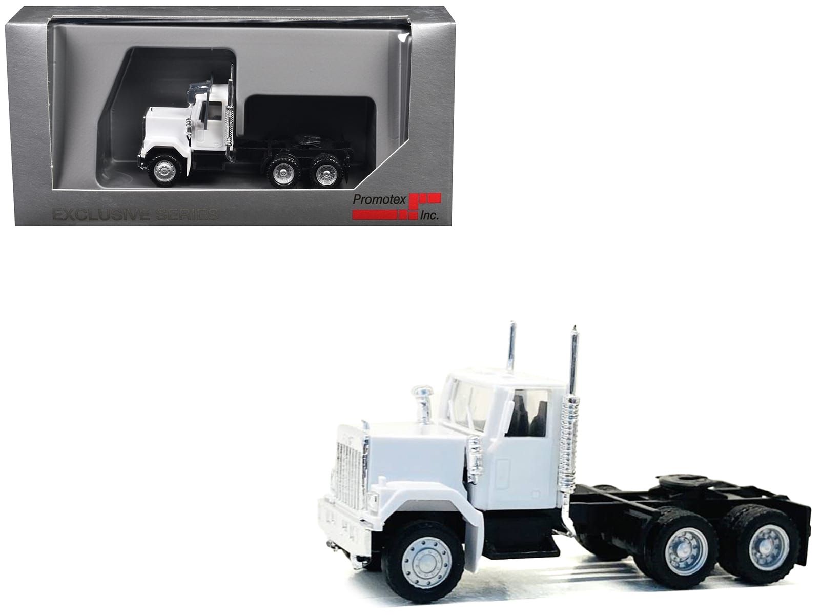 GMC Short Day Cab White 1/87 (HO) Plastic Model Car by Promotex - Image 2