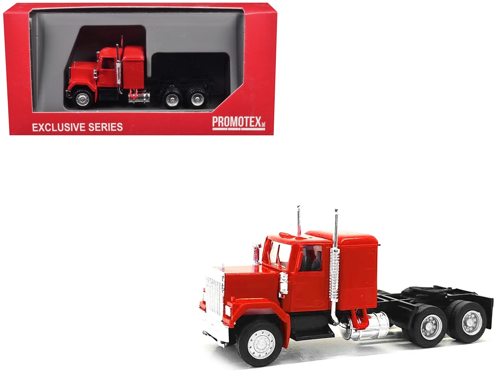 GMC Sleeper Cab Red 1/87 (HO) Plastic Model Car by Promotex - Image 2