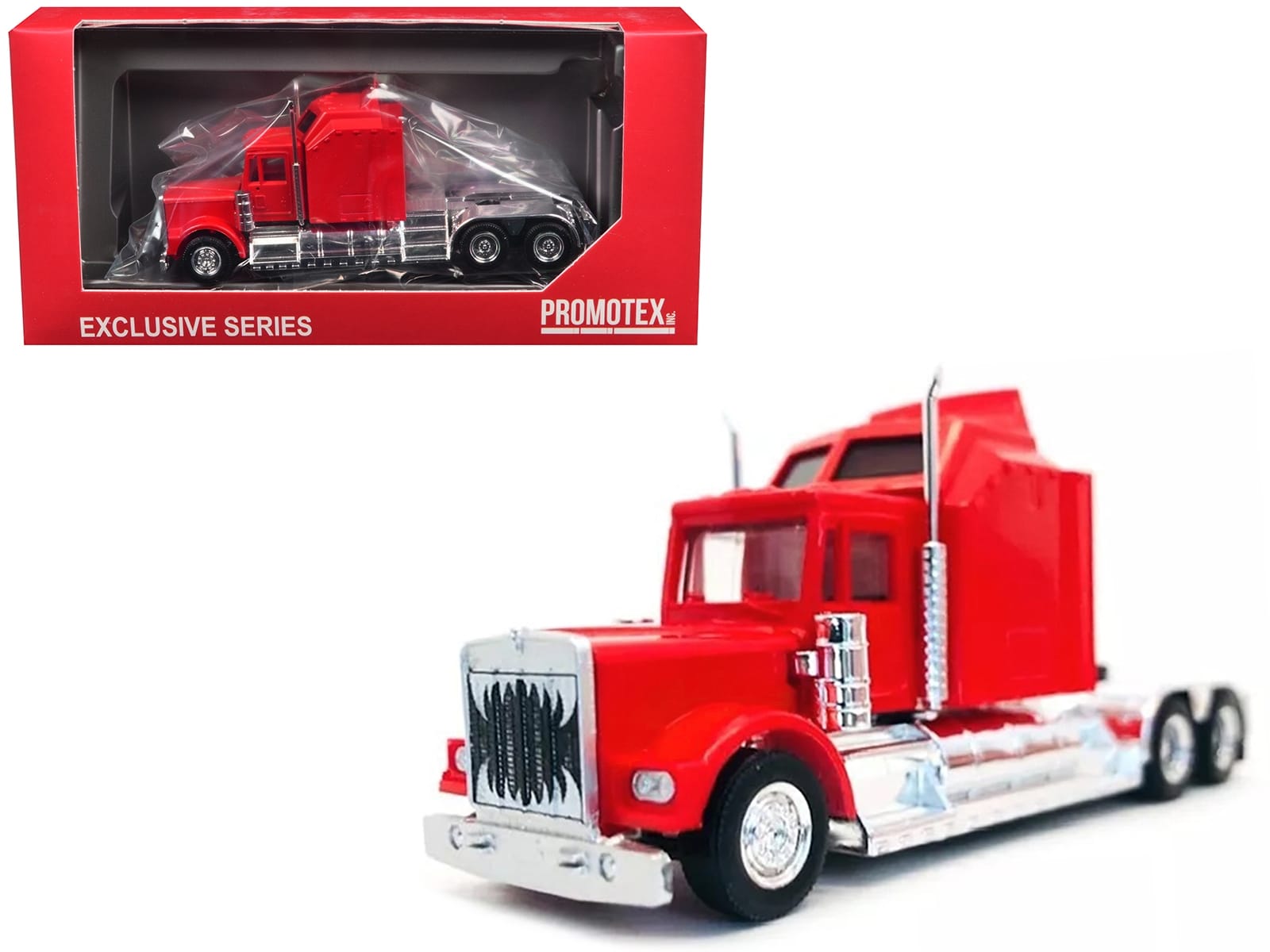 Kenworth W900 with Extra Large Sleeper Red 1/87 (HO) Plastic Model Car by Promotex - Image 2