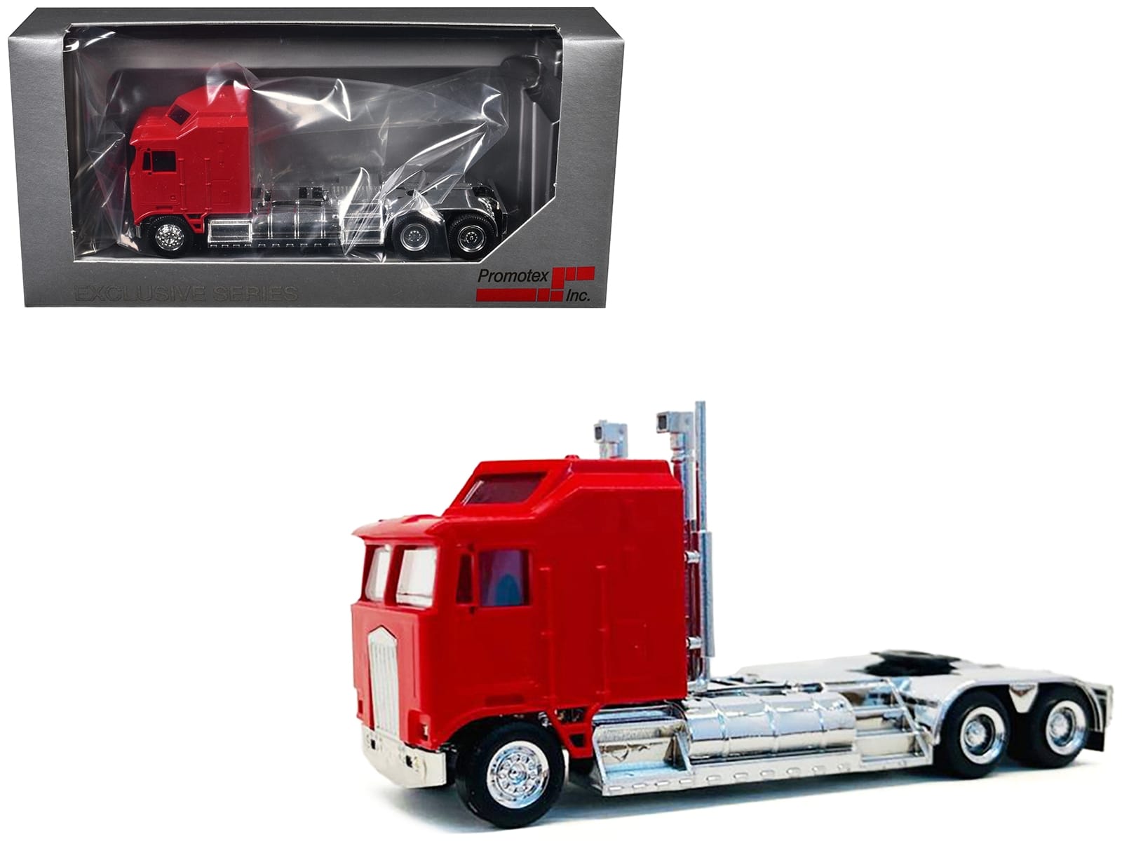 Kenworth K100 with 5-Bar Grill and XXL Chassis Red 1/87 (HO) Plastic Model by Promotex - Image 2