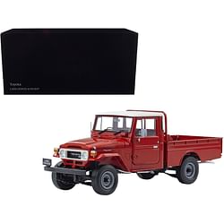 Category: Dropship Die Cast Model Cars And Trucks, SKU #08958R, Title: Toyota Land Cruiser 40 RHD (Right Hand Drive) Pickup Truck Red with Matt White Top 1/18 Diecast Model Car by Kyosho
