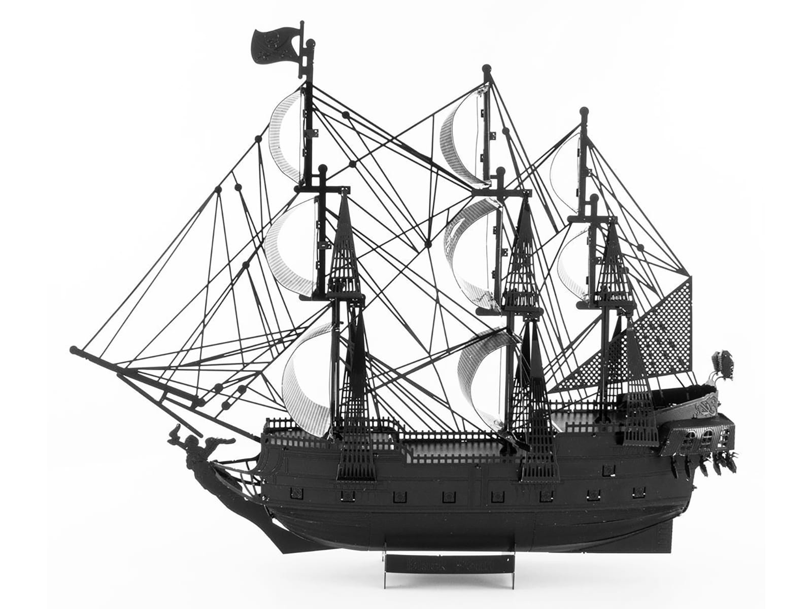 Model Kit Black Pearl Ship Black Version (Moderate Difficulty) Steel Model by Metal Earth - Image 3