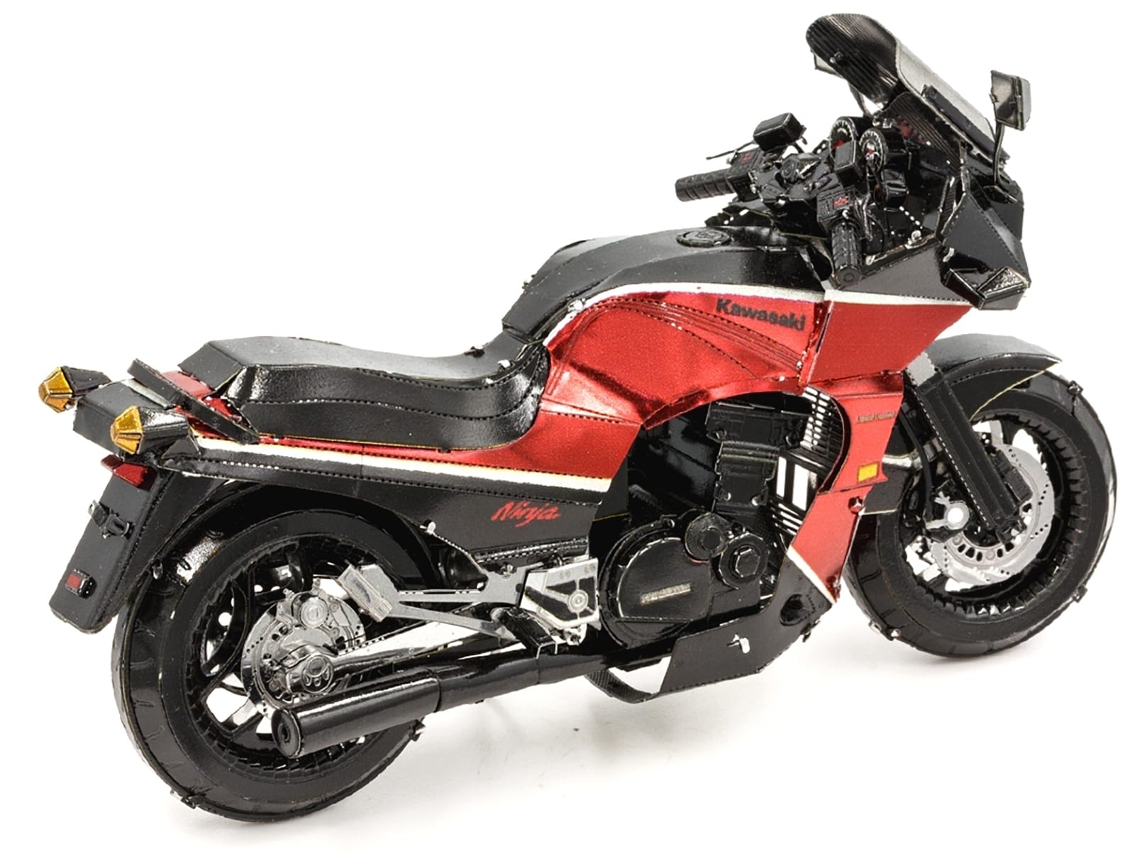 Model Kit Kawasaki GPz900R Motorcycle Red and Black (Challenging Difficulty) Steel Model by Metal Earth - Image 3