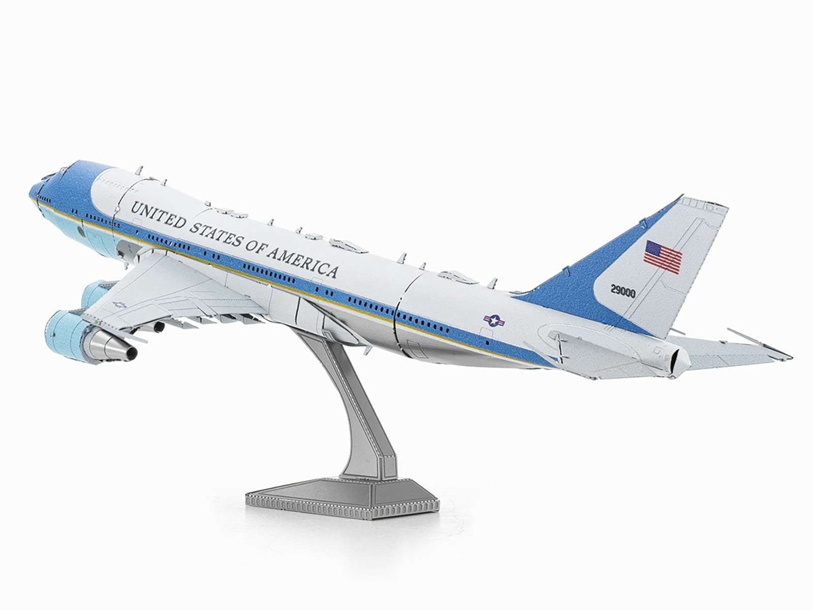 Model Kit Boeing 747 Transport Aircraft "Air Force One Presidential Plane" United States Air Force (Moderate Difficulty) Steel Model by Metal Earth - Image 2