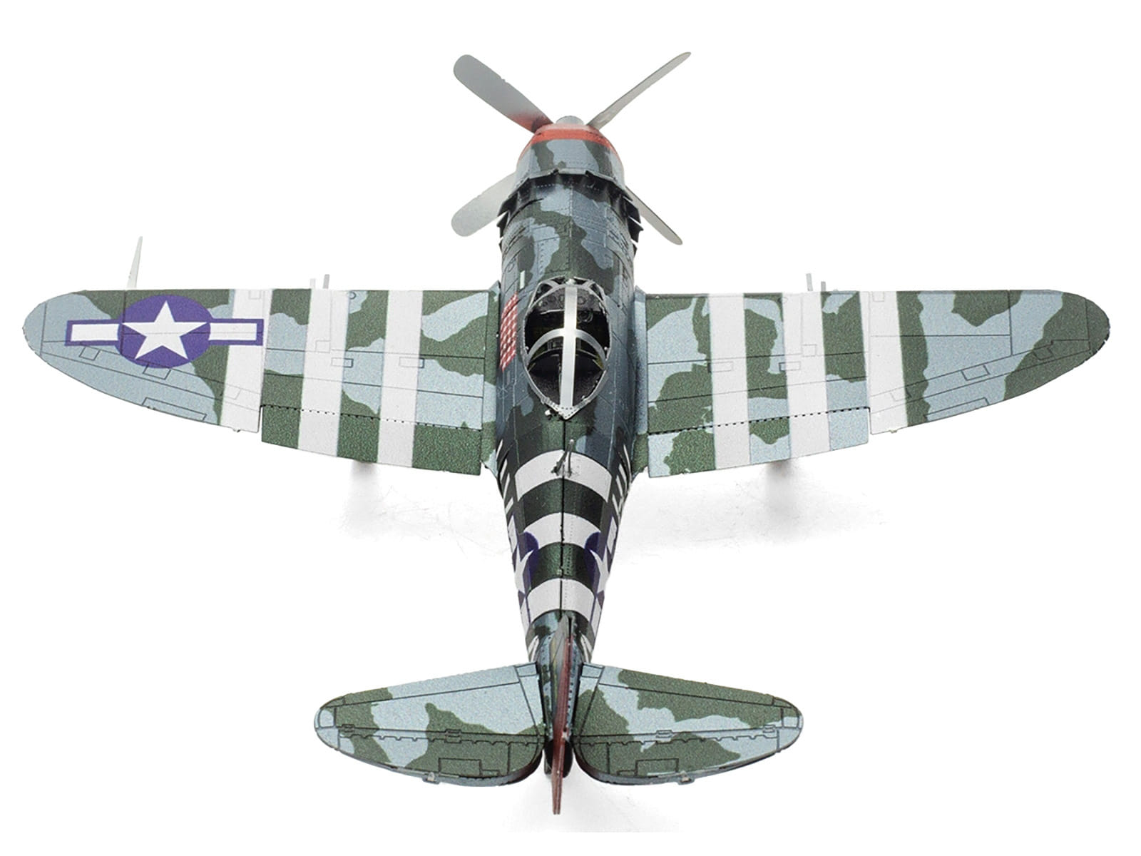 Model Kit Republic P-47 Thunderbolt Fighter Aircraft "The Jug" United States Army Air Forces (Moderate Difficulty) Steel Model by Metal Earth - Image 2