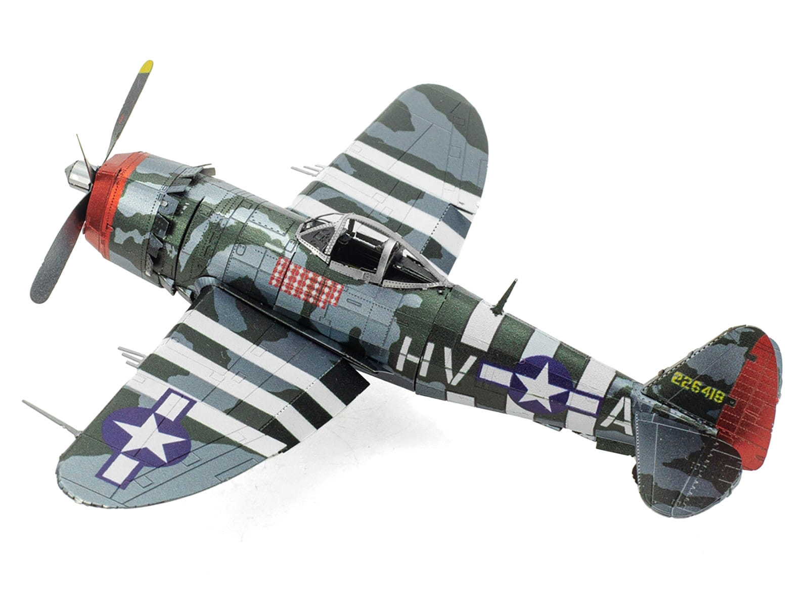 Model Kit Republic P-47 Thunderbolt Fighter Aircraft "The Jug" United States Army Air Forces (Moderate Difficulty) Steel Model by Metal Earth - Image 3