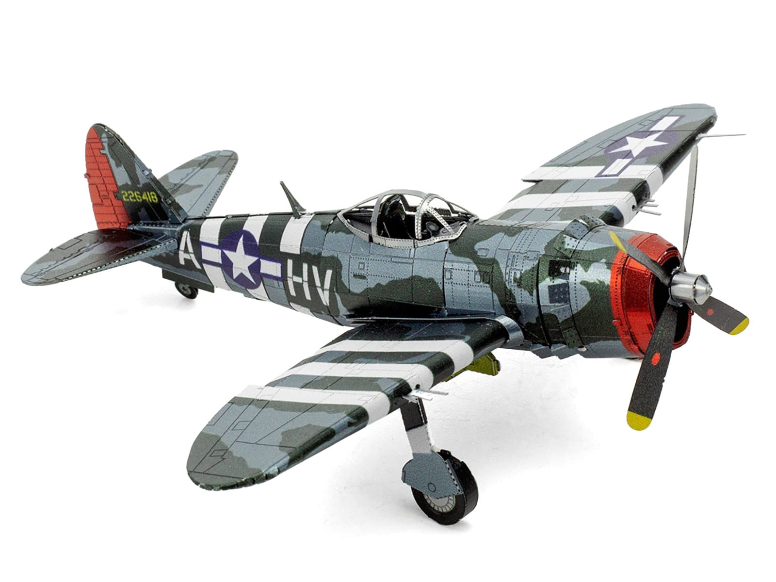 Model Kit Republic P-47 Thunderbolt Fighter Aircraft "The Jug" United States Army Air Forces (Moderate Difficulty) Steel Model by Metal Earth - Image 4