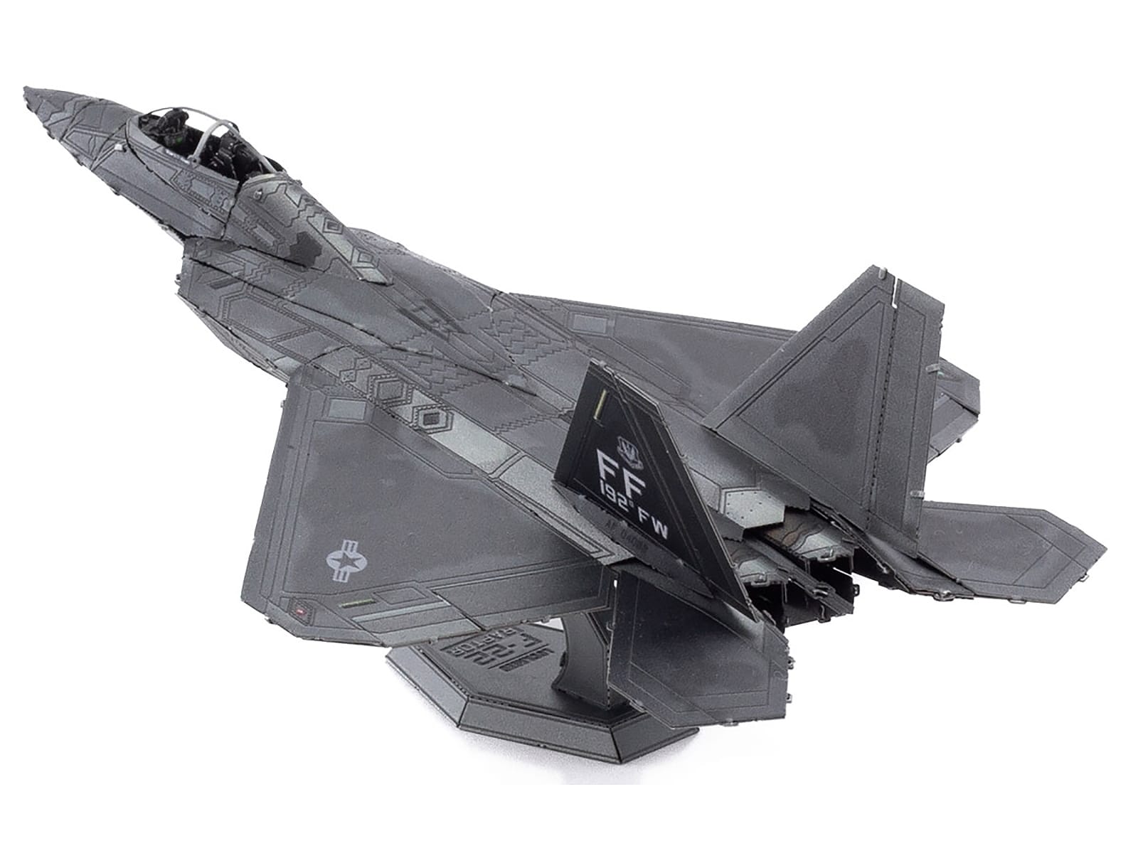 Model Kit Lockheed Martin F-22 Raptor Stealth Aircraft "United States Air Force" (Moderate Difficulty) Steel Model by Metal Earth - Image 3