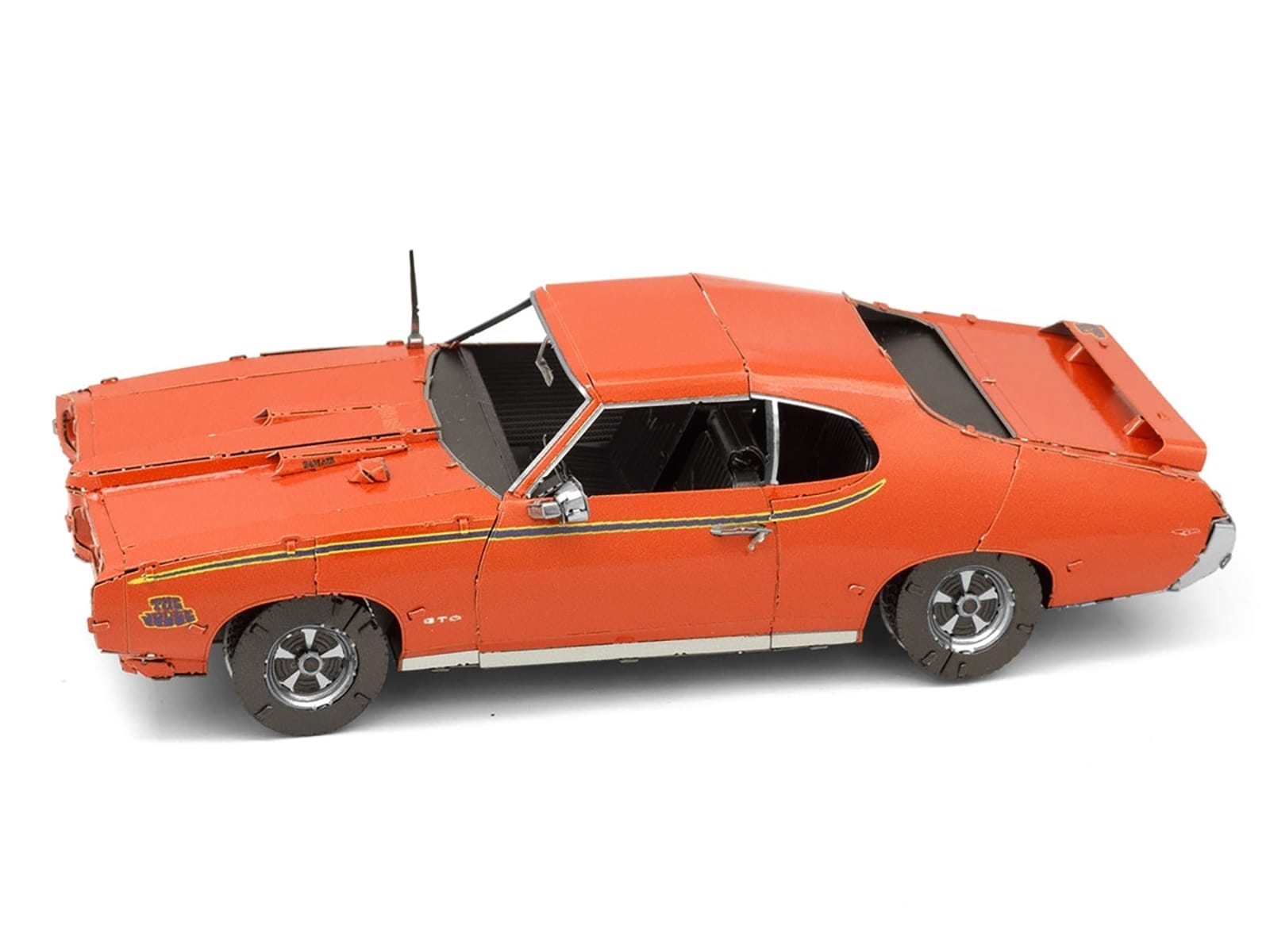 Model Kit 1969 Pontiac GTO Judge Orange with Black Stripes (Moderate Difficulty) Steel Model by Metal Earth - Image 2