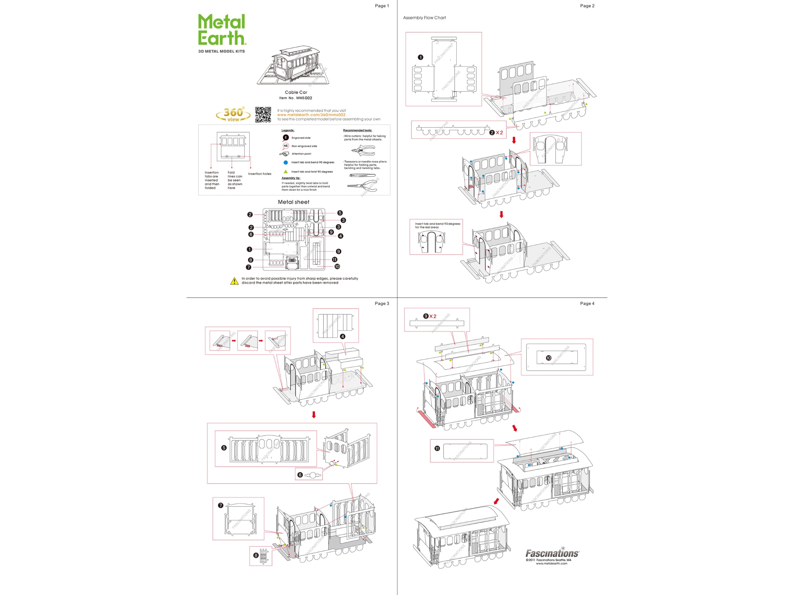 Model Kit San Francisco Cable Car "Powel & Mason St" (Easy Difficulty) Steel Model by Metal Earth - Image 4