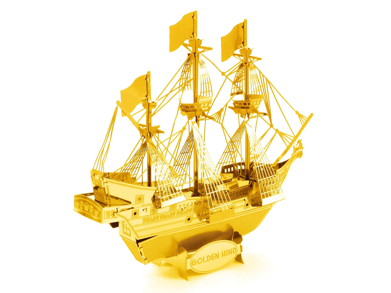 Model Kit Golden Hind Galleon Gold Version (Moderate Difficulty) Steel Model by Metal Earth - Image 4
