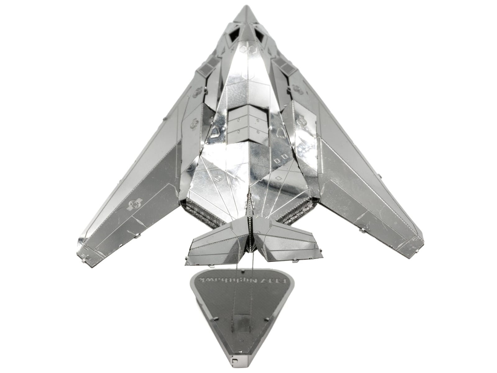 Model Kit Lockheed Martin F-117 Nighthawk Stealth Aircraft "United States Air Force" (Moderate Difficulty) Steel Model by Metal Earth - Image 4