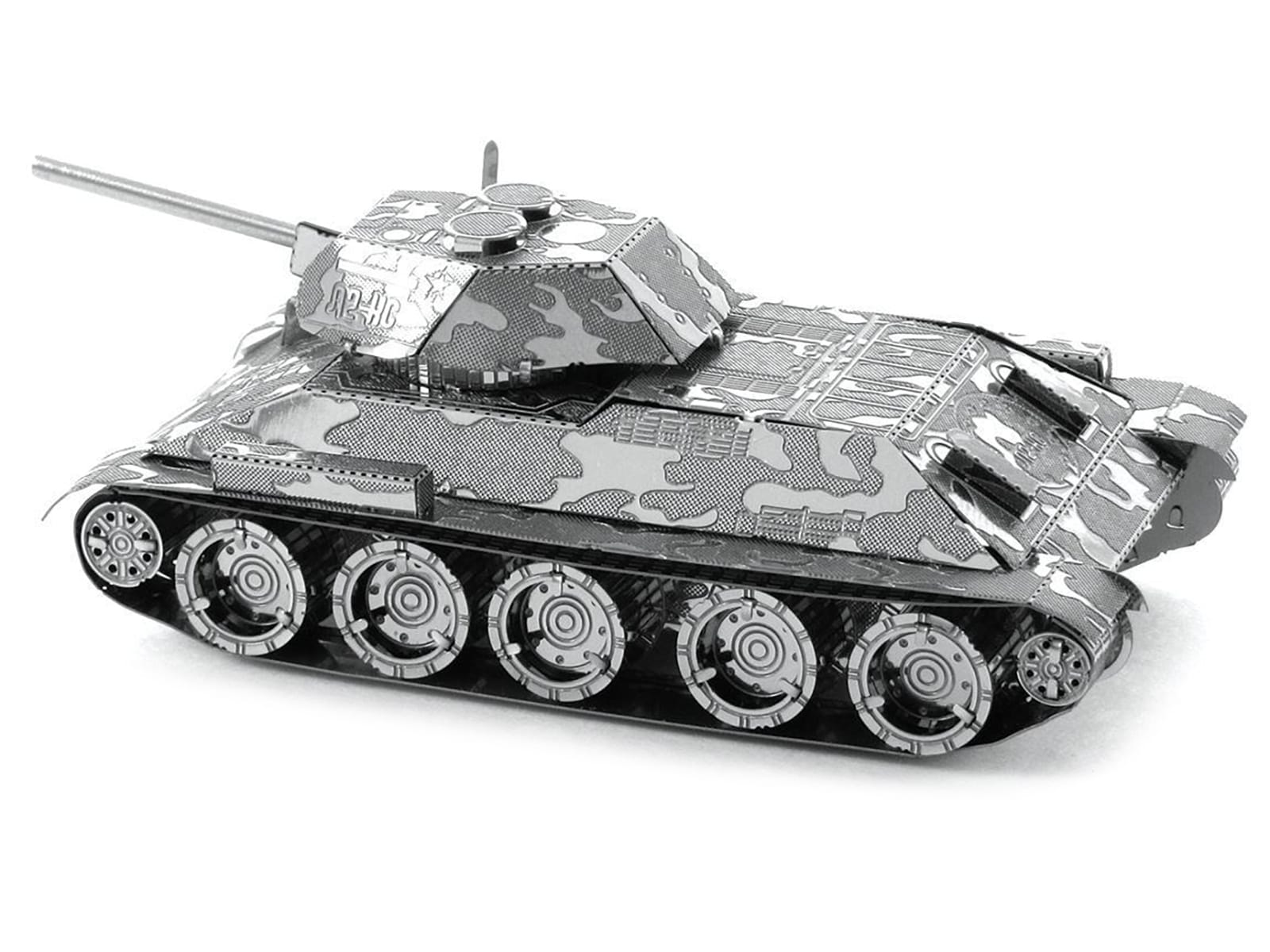 Model Kit Soviet T-34 Tank (Moderate Difficulty) Steel Model by Metal Earth - Image 2