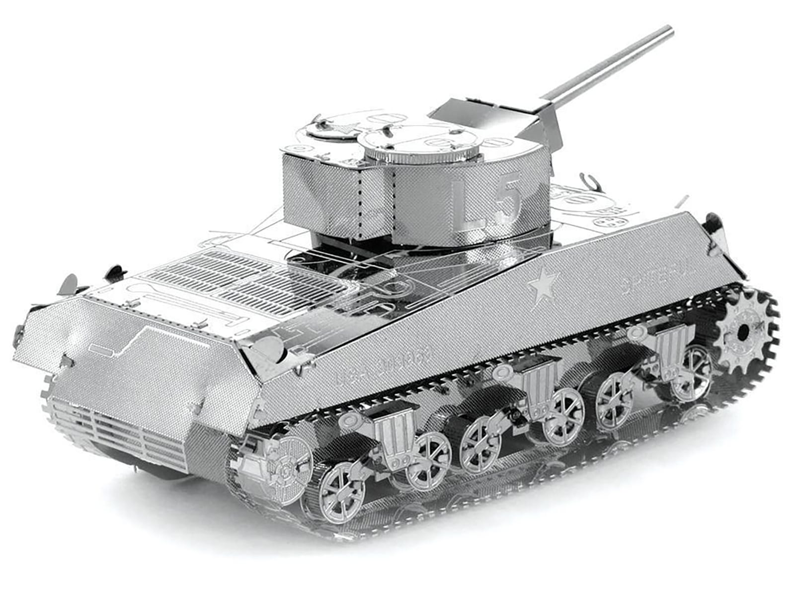 Model Kit American Sherman Tank (Moderate Difficulty) Steel Model by Metal Earth - Image 3
