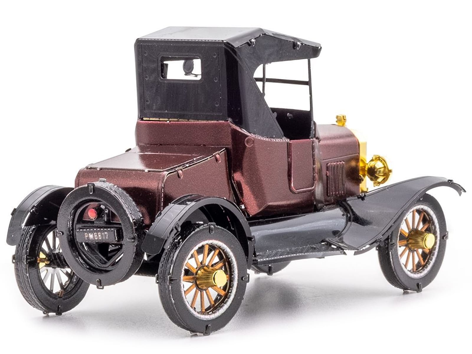 Model Kit 1925 Ford Model T Runabout Dark Red and Black (Moderate Difficulty) Steel Model by Metal Earth - Image 2