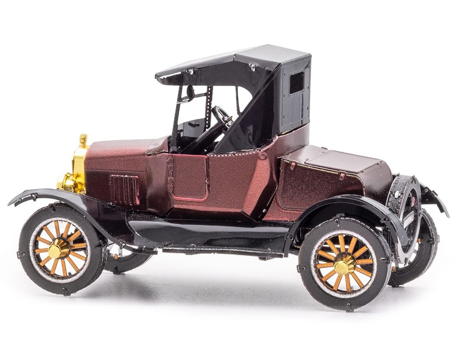 Model Kit 1925 Ford Model T Runabout Dark Red and Black (Moderate Difficulty) Steel Model by Metal Earth - Image 3