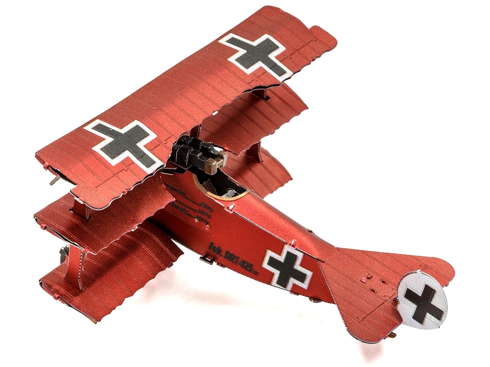 Model Kit Fokker Dr.I Triplane Fighter Aircraft "Red Baron" German Air Force (Moderate Difficulty) Steel Model by Metal Earth - Image 2