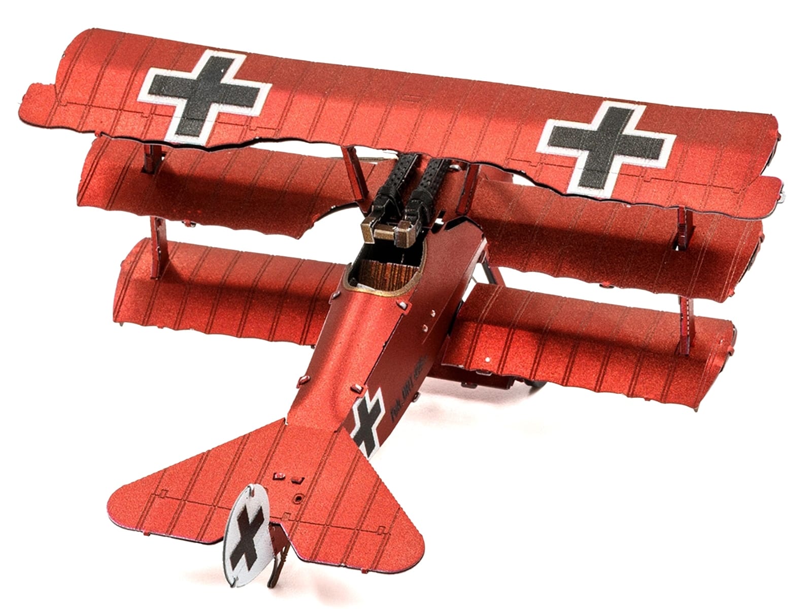 Model Kit Fokker Dr.I Triplane Fighter Aircraft "Red Baron" German Air Force (Moderate Difficulty) Steel Model by Metal Earth - Image 3