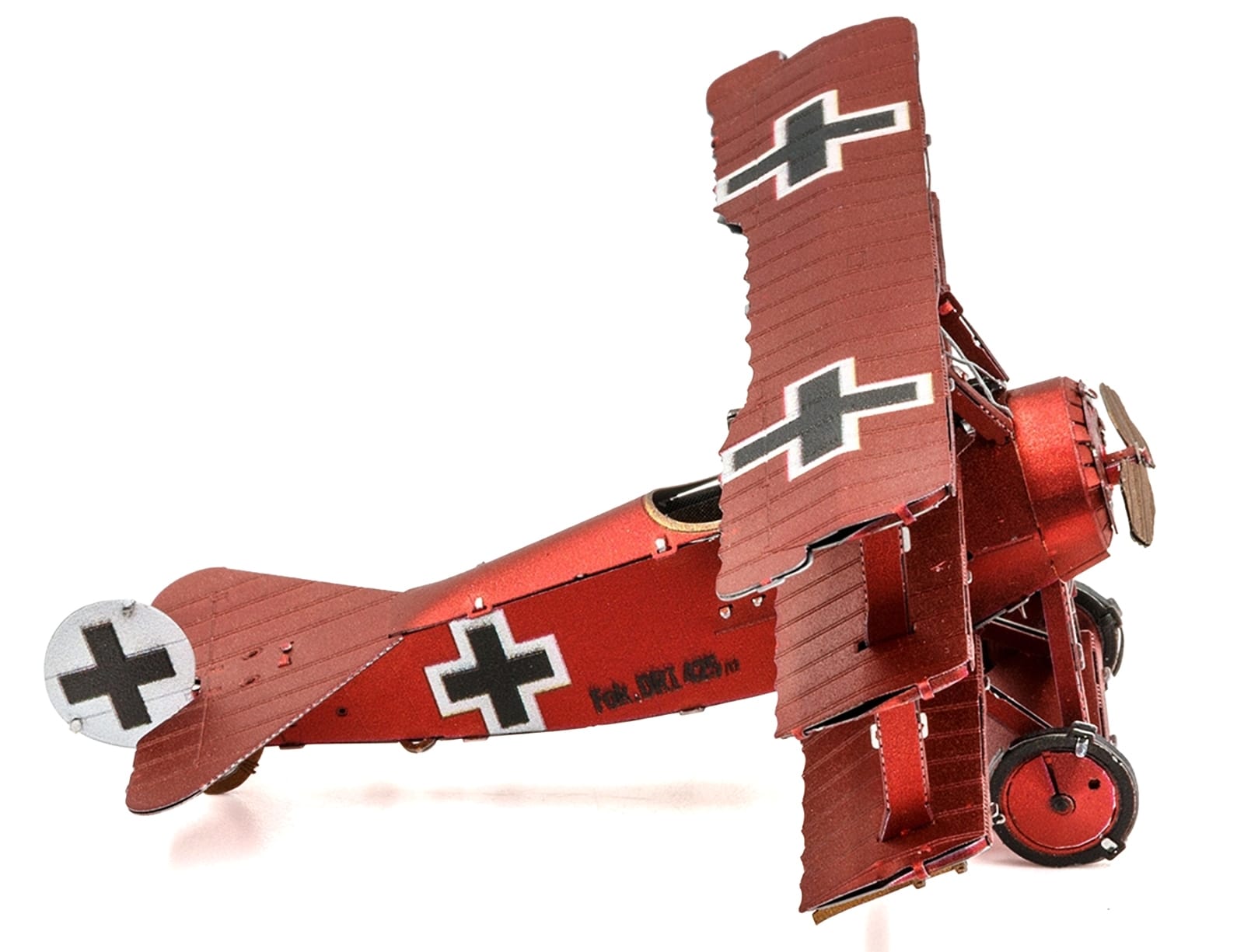 Model Kit Fokker Dr.I Triplane Fighter Aircraft "Red Baron" German Air Force (Moderate Difficulty) Steel Model by Metal Earth - Image 4