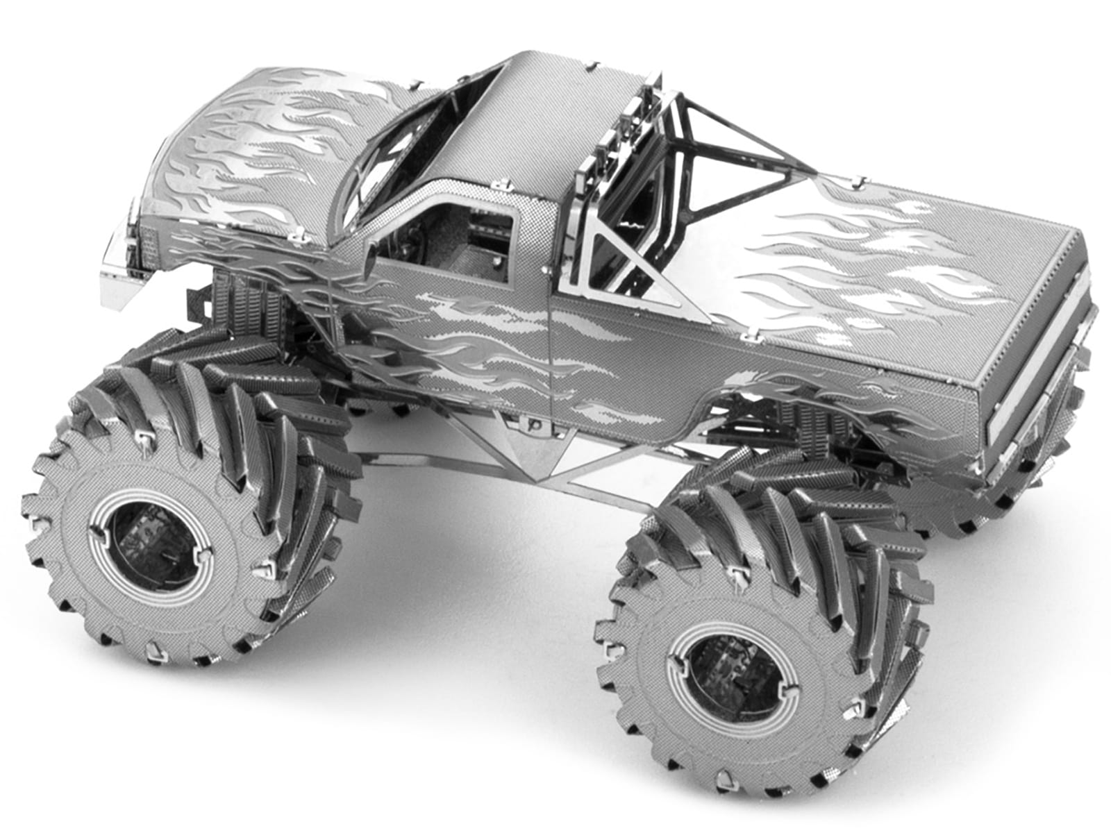 Model Kit Monster Truck with Flame Graphics (Moderate Difficulty) Steel Model by Metal Earth - Image 2