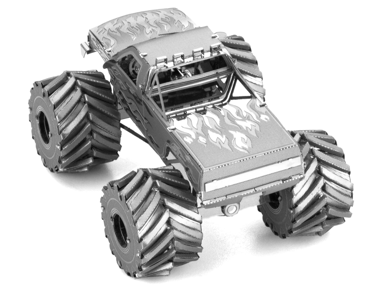 Model Kit Monster Truck with Flame Graphics (Moderate Difficulty) Steel Model by Metal Earth - Image 3