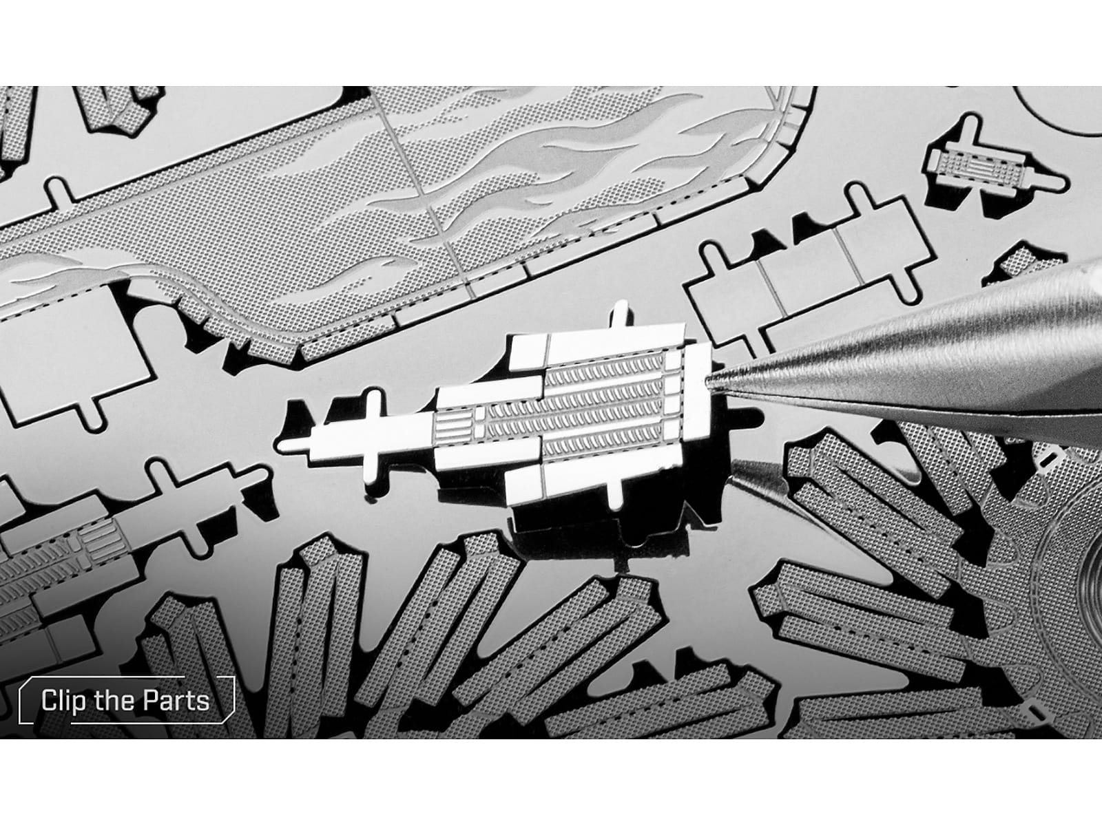 Model Kit Monster Truck with Flame Graphics (Moderate Difficulty) Steel Model by Metal Earth - Image 4