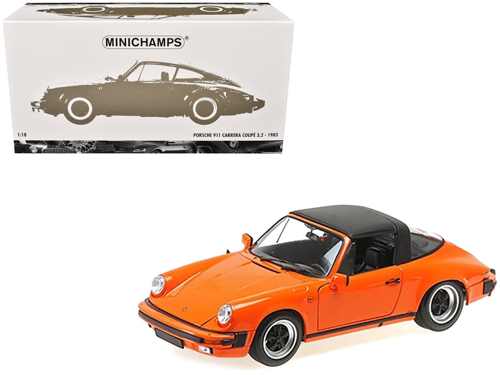 1983 Porsche 911 Carrera Targa 3.2 Orange 1/18 Diecast Model Car by Minichamps - Image 4