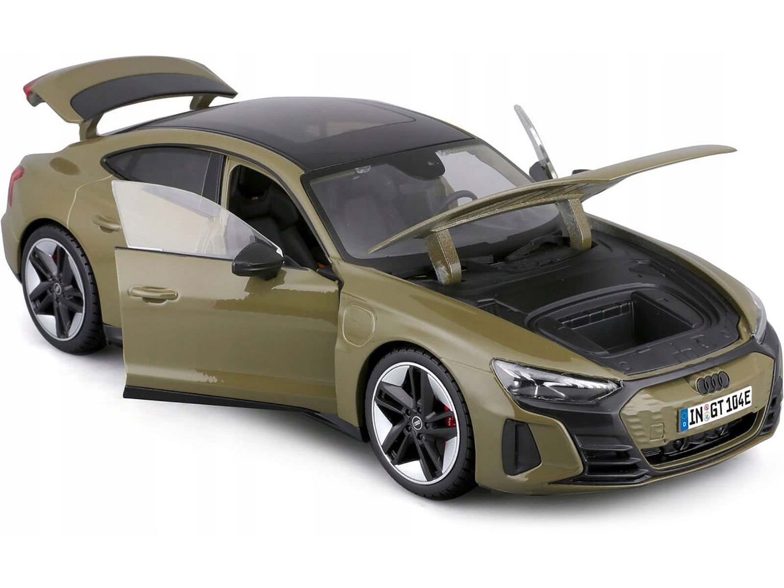 2022 Audi RS e-tron GT Dark Green with Sunroof 1/18 Diecast Model Car by Bburago