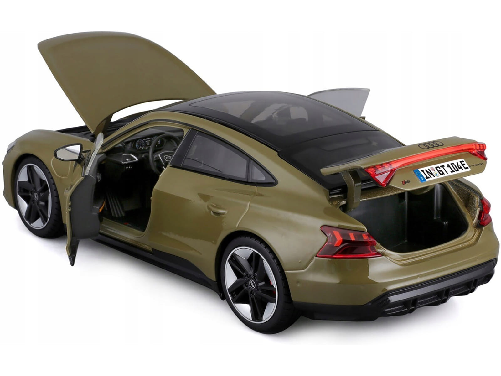 2022 Audi RS e-tron GT Dark Green with Sunroof 1/18 Diecast Model Car by Bburago - Image 2