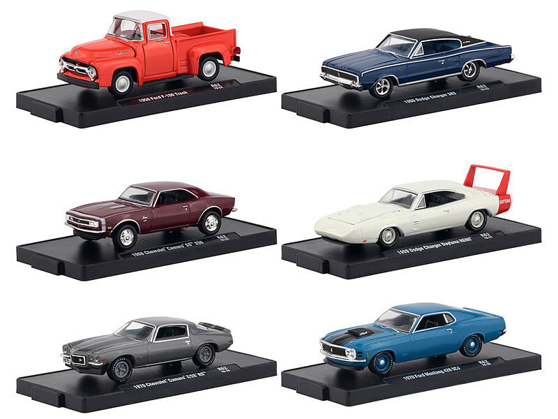 Drivers 6 Cars Set, Release 62 in Blister Packs 1/64 Diecast Model Cars by M2 Machines