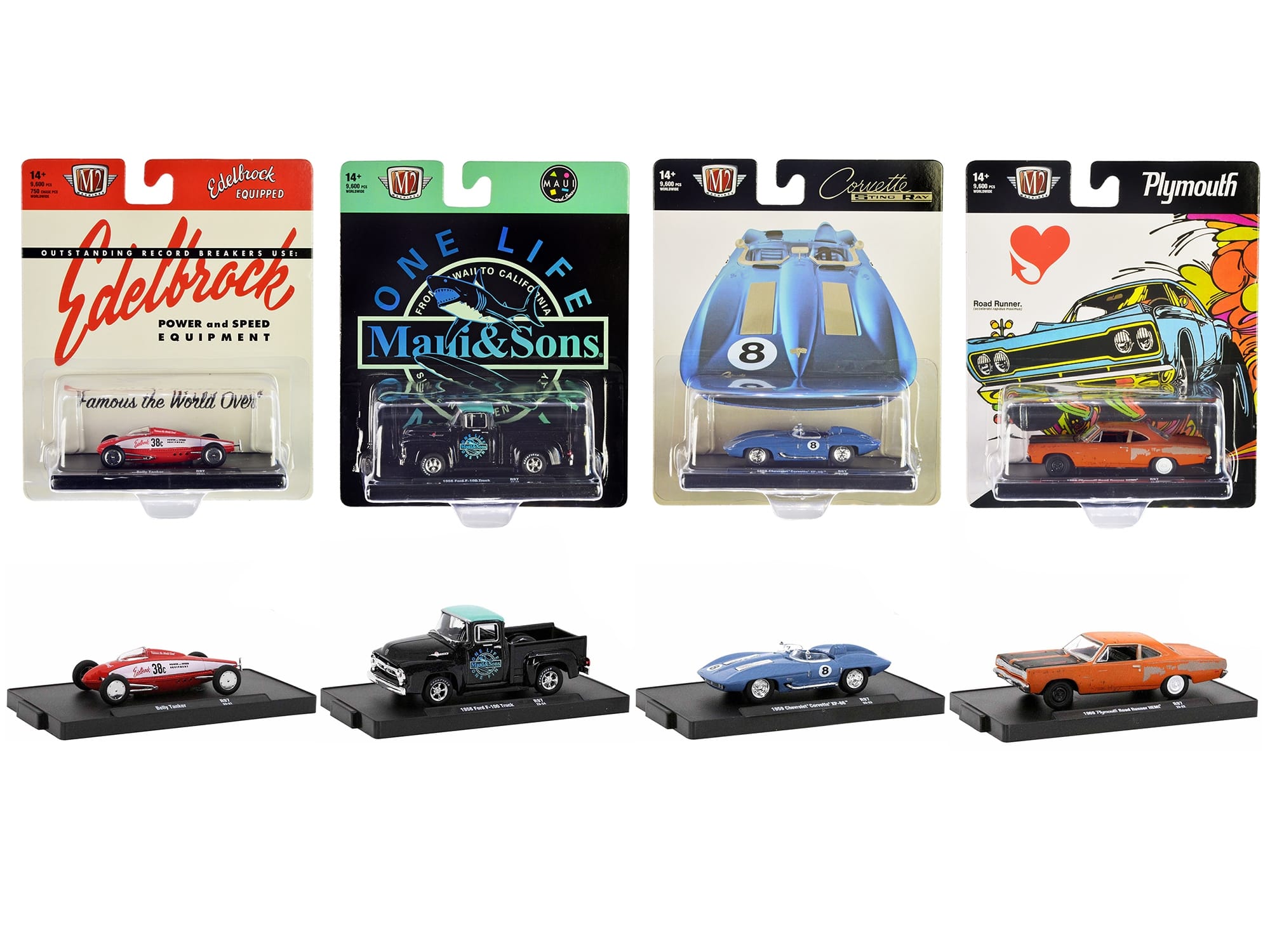 "Auto-Drivers" Set of 4 pieces in Blister Packs Release 97 Limited Edition to 9600 pieces Worldwide 1/64 Diecast Model Cars by M2 Machines - Image 2