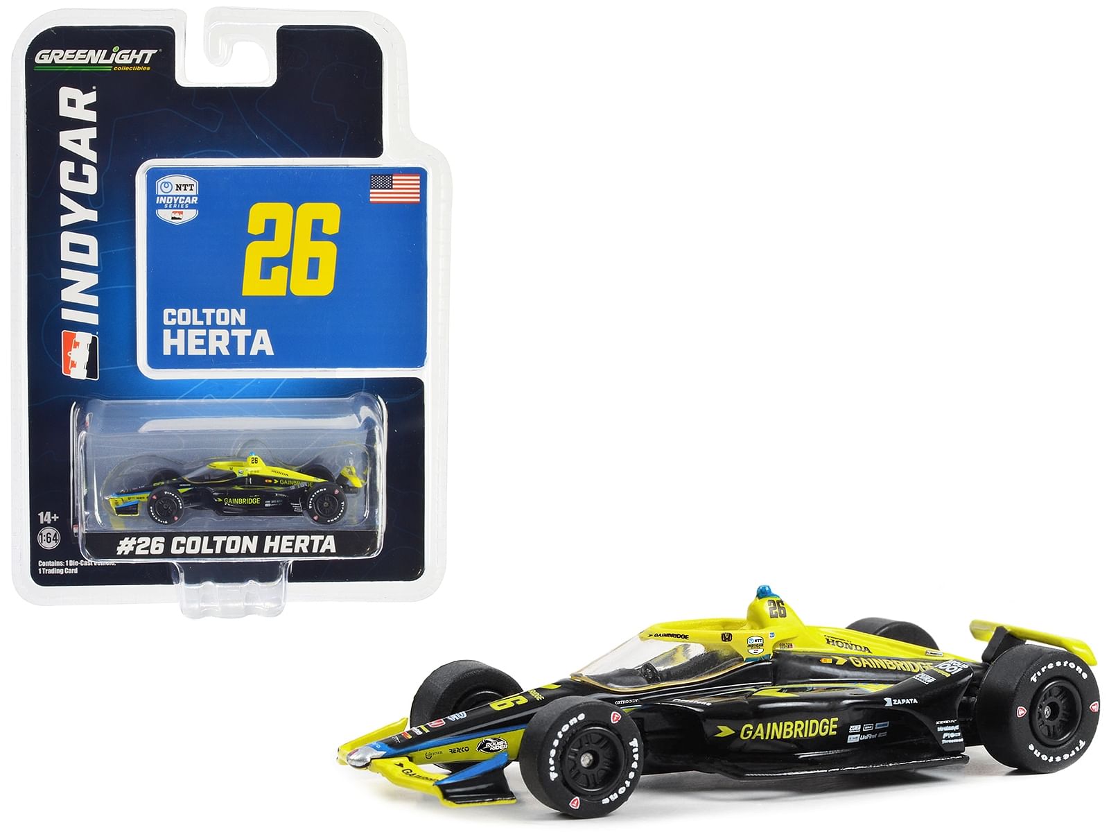 Dallara IndyCar #26 Colton Herta “Gainbridge” Andretti Autosport “NTT IndyCar Series” (2023) 1/64 Diecast Model Car by Greenlight