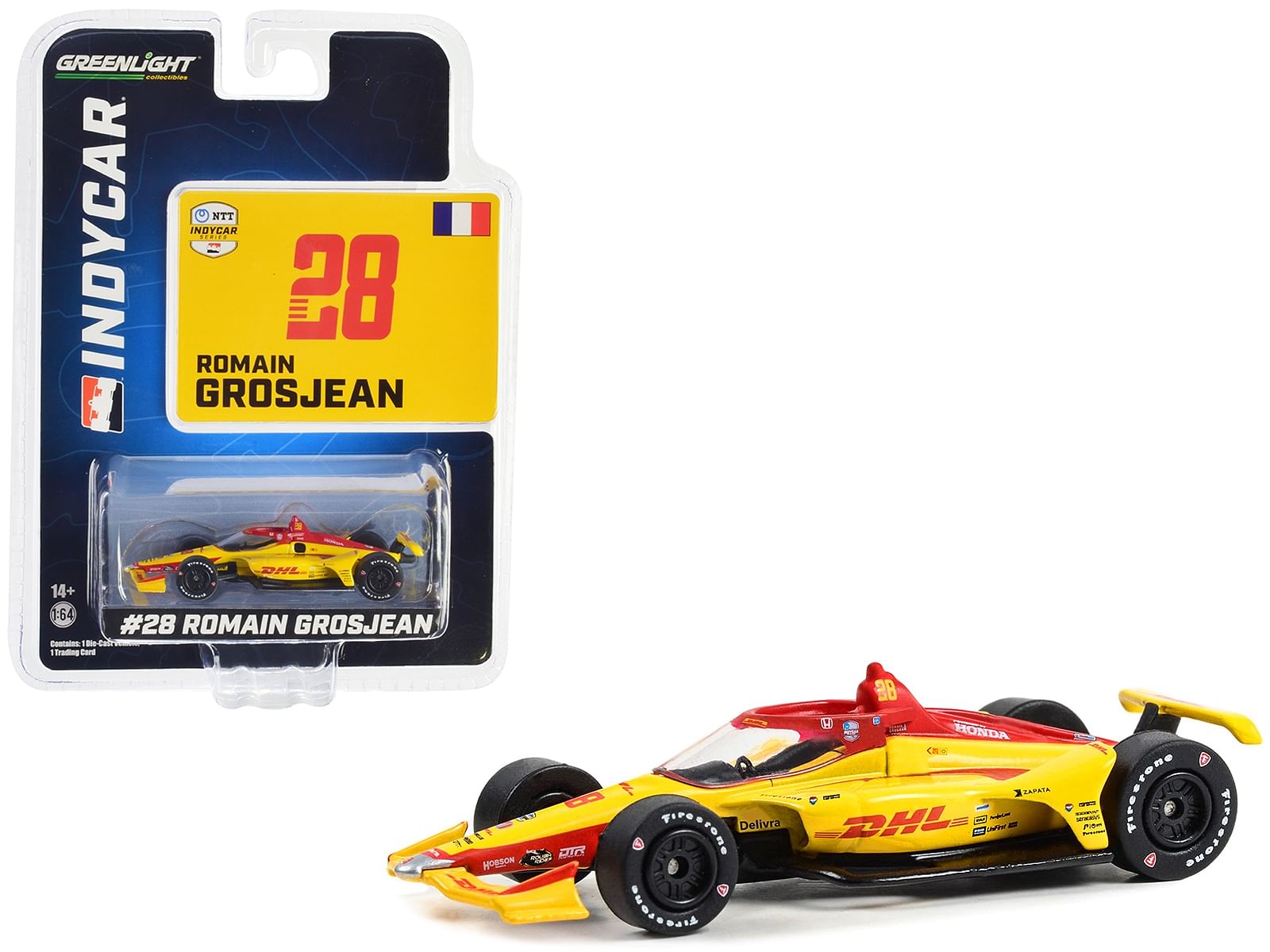 Dallara IndyCar #28 Romain Grosjean “DHL” Andretti Autosport “NTT IndyCar Series” (2023) 1/64 Diecast Model Car by Greenlight