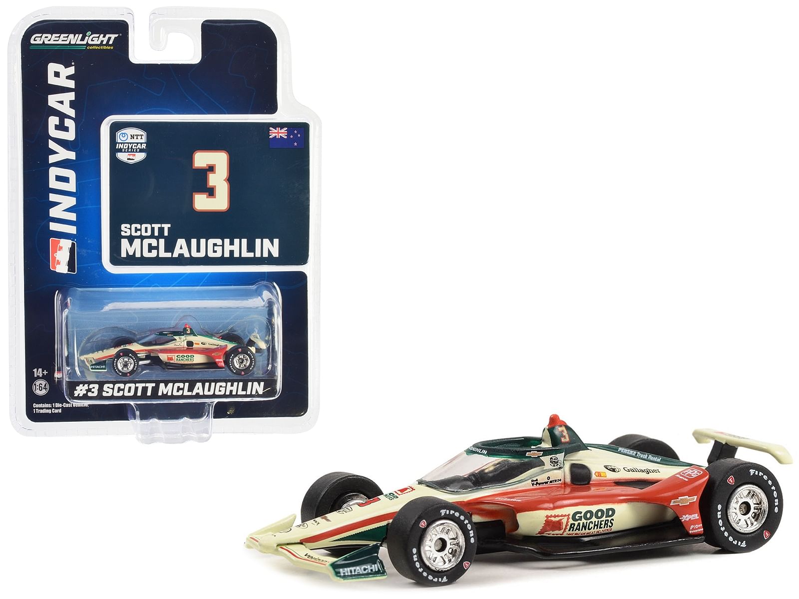 Dallara IndyCar #3 Scott McLaughlin / Team Penske Good Ranchers “NTT IndyCar Series” (2023) 1/64 Diecast Model Car by Greenlight