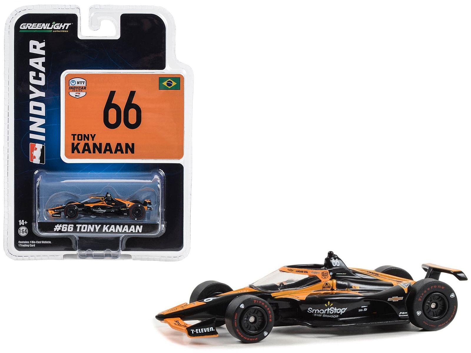 Dallara IndyCar #66 Tony Kanaan “SmartStop Self Storage” Arrow McLaren “NTT IndyCar Series” (2023) 1/64 Diecast Model Car by Greenlight