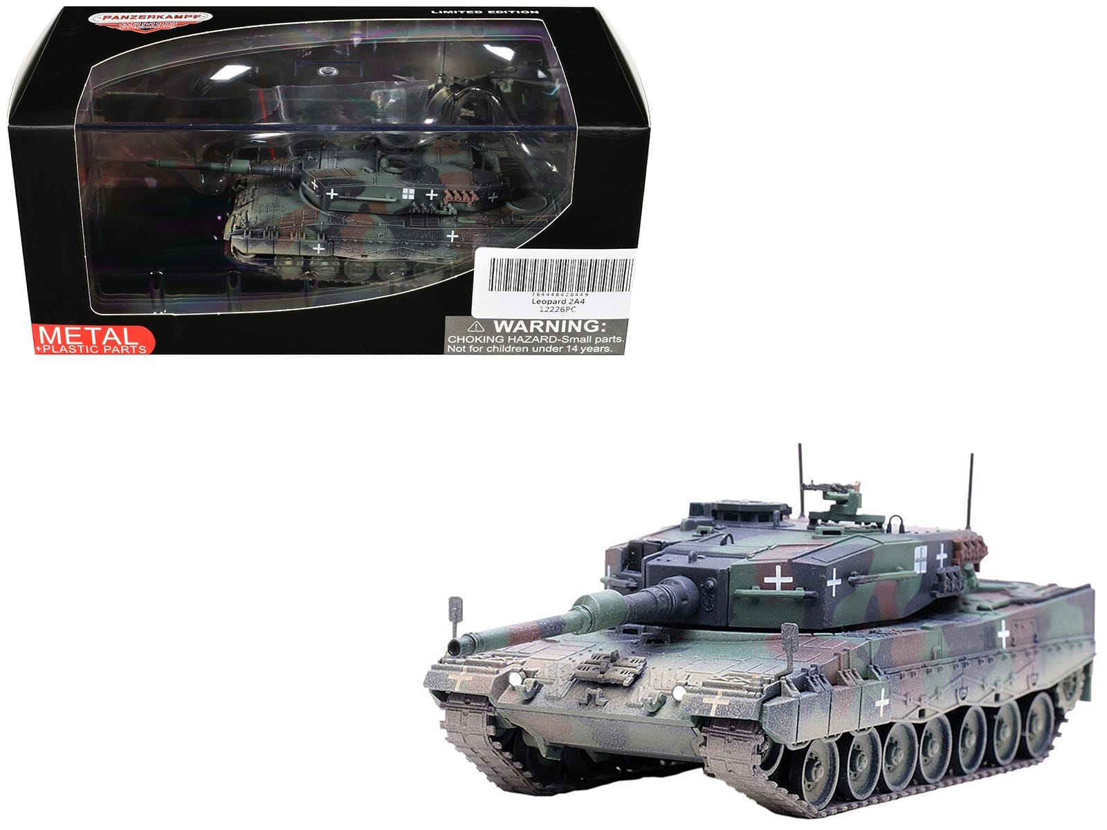 Leopard 2A4 Main Battle Tank with Snorkel "3-Tone Camouflage" Ukrainian Army "Armor Premium" Series 1/72 Diecast Model by Panzerkampf - Image 4