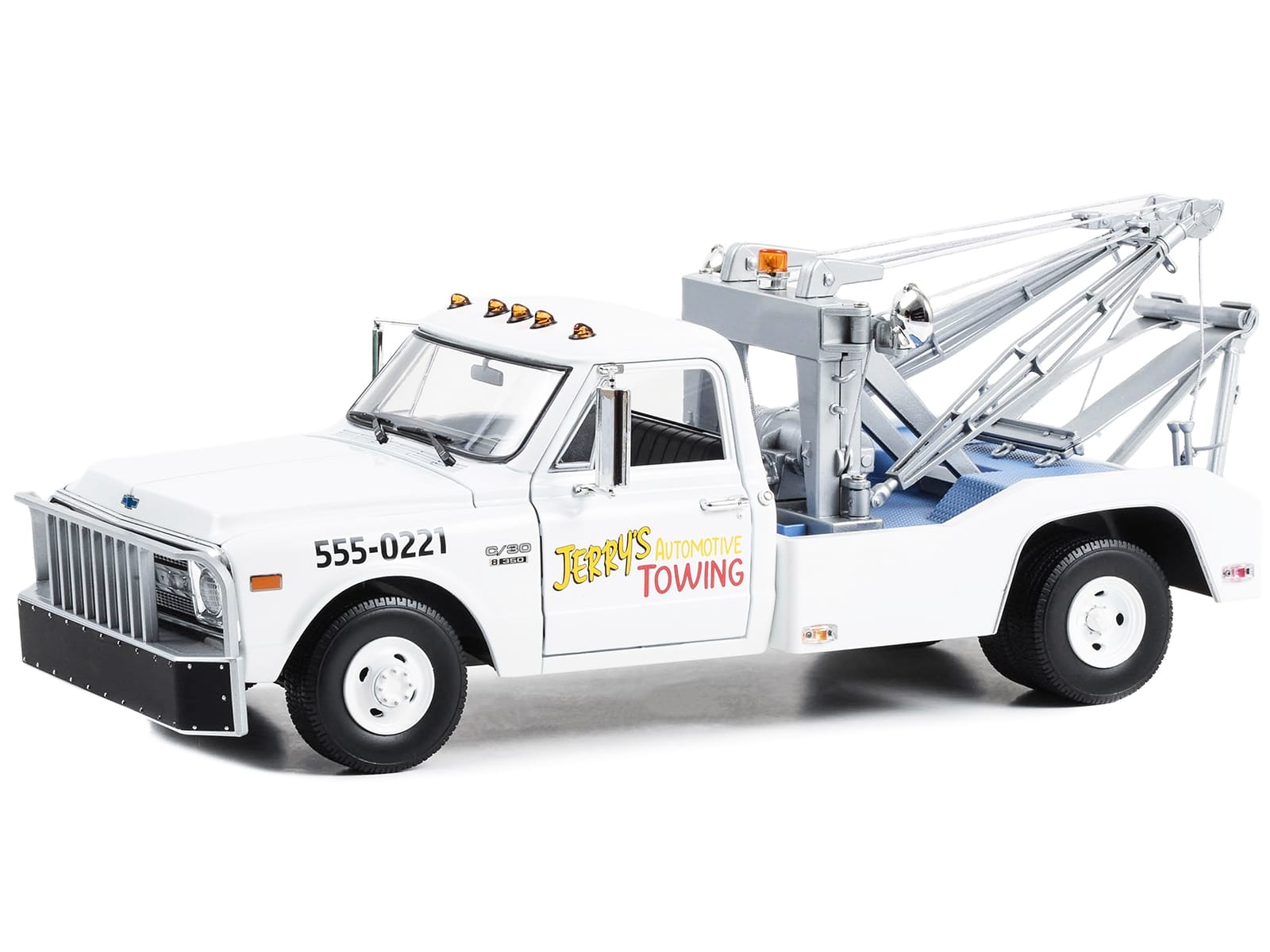 1969 Chevrolet C-30 Dually Wrecker Jerry's Towing "Fall Guy Stuntman Association" "The Fall Guy" (1981-1986) TV Series 1/18 Diecast Model Car by Greenlight - Image 2