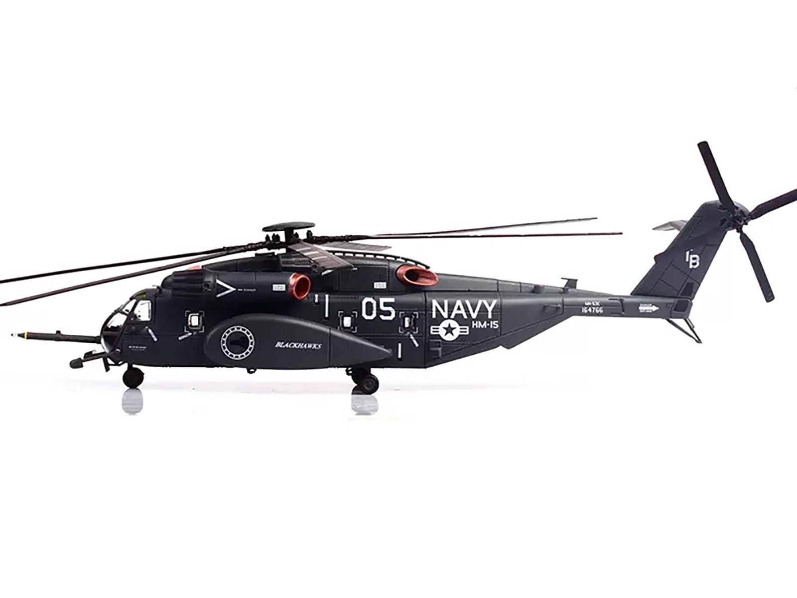 Sikorsky MH-53E Sea Dragon Helicopter "United States Navy Blackhawks Tail Number 05" Dark Gray 1/72 Diecast Model by Panzerkampf