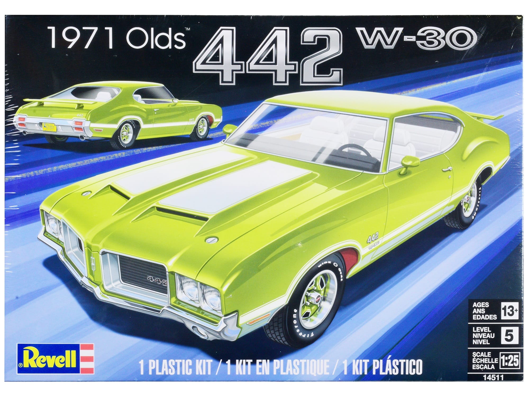 Level 5 Model Kit 1971 Oldsmobile 442 W-30 1/25 Scale Model by Revell - Image 4